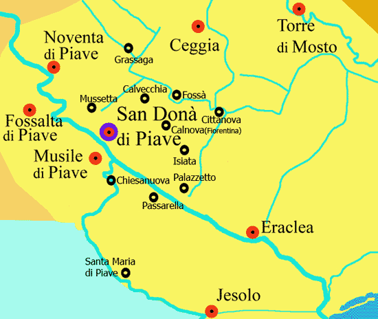 mappa del territorio del Basso Piave